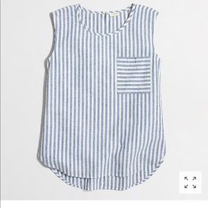 J Crew Shelled Linen Stripe Top Size 00